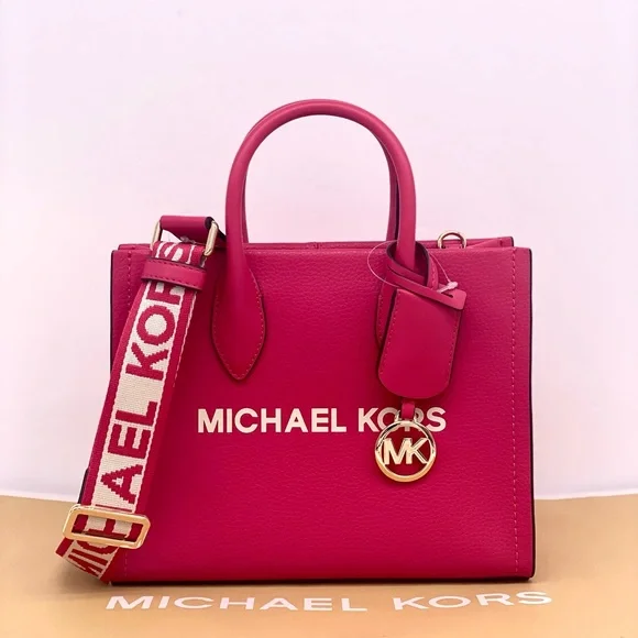 MICHAEL KORS Mirella Small Pebbled Leather
Crossbody Bag Tote Electric Pink - Picture 2 of 12